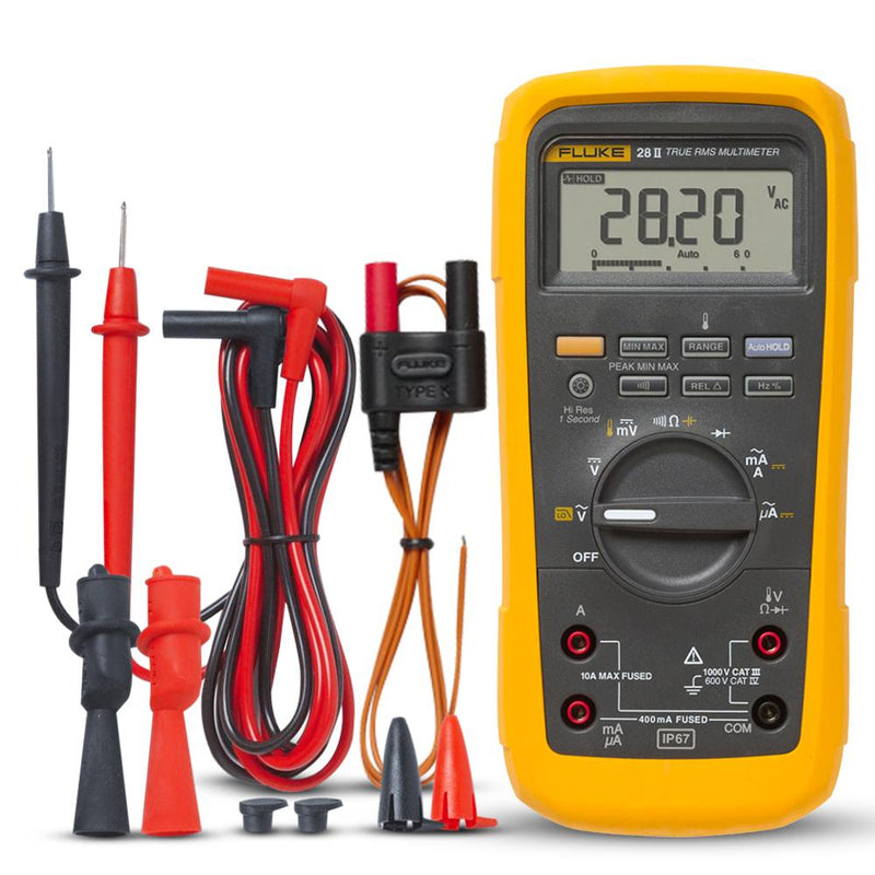 Fluke 28 II Rugged True-RMS Industrial Digital Multimeter IP67 Rating