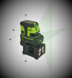 Imex LX25GPD Green Crossline & 5 Dot Laser Level with Laser Detector