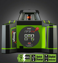 Imex i77R Rotating Laser Level Horizontal with LRX10 Laser Receiver and Tripod & 5m Staff